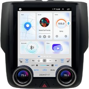 for Dodge RAM 1500 2500 3500 Radio Upgrade 2013 2014 2015 2016 2017 2018,8core Stereo System,QLED Touch Screen,Carplay and Android Auto,(Only fit Auto AC tpye!)