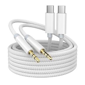 USB C to 3.5mm Audio Aux Jack Cable for iPhone 16 15, 2 Pack USB Type C to 3.5mm Headphone Car Stereo Cord for iPhone 16/16 Plus/16 Pro/16 Pro Max/15/15 Plus/15 Pro/15 Pro Max, iPad Pro/Air, 3.3ft