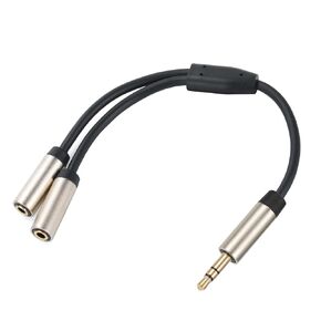 Halokny Audio Splitter Cable,90 Degree Right Angle 3.5mm Male to 2 Female Jack Headphone Audio Stereo Y Splitter Adapter Cable for Tablets, MP3 Players (90 Degree Right Angle)