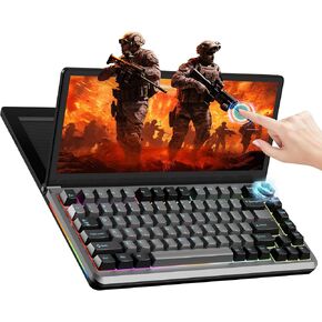 لوحة مفاتيح ميكانيكية للألعاب تعمل باللمس - شاشة محمولة متعددة الوظائف مقاس 13 بوصة مع لوحة مفاتيح تعمل باللمس وشاشة USB/SSD قابلة للتوسيع RGB LED وإضاءة خلفية 82 مفتاح FN لنظام التشغيل Windows Mac Android in Kuwait