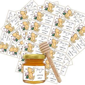 72Pcs Baby Shower Thank You Stickers, Bear Themed Thank You Party Favors Stickers