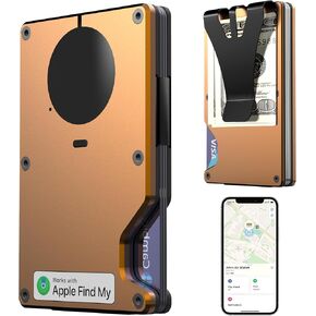 HPSH Air Wallet, Smart Wallet Imbed with Tracker, FindMy Compatible (iOS only), RFID Blocking Credit Card Holder Money Clip, Anti Lost Slim Wallet Locator, Ideal Minimalist Gifts of Men (Ice Blue)