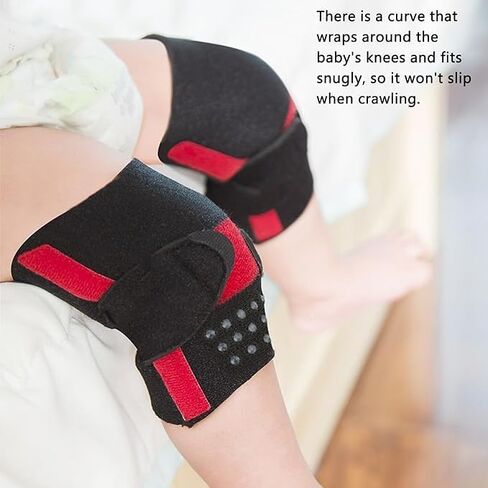 Adjustable Baby Knee Pads for Crawling (2 Pairs),Don't Slip Off Non-Slip Knee Pads for Infant and Toddlers (Red, 6-36Months(16-32lb)) in Kuwait
