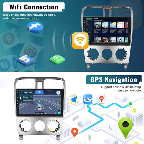 UNITOPSCI 2G+64G لسوبارو فورستر 2004 2005 2006 2007 2008 راديو السيارة أندرويد لاسلكي أبل كاربلاي أندرويد أوتو 9 بوصة شاشة لمس HiFi صوت بلوتوث نظام تحديد المواقع والملاحة واي فاي FM/RDS SWC+ كاميرا احتياطية in Kuwait