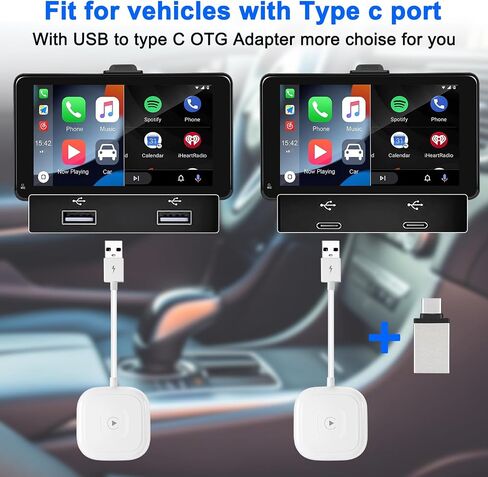 محول CarPlay اللاسلكي 2024، دونجل CarPlay لسيارات CarPlay السلكية OEM، تحويل سلكي إلى CarPlay لاسلكي، يدعم التوصيل والتشغيل عبر الإنترنت، سهل الاستخدام مناسب للسيارات من 2015 وiPhone (أبيض) in Saudi Arabia