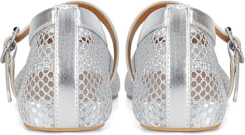 Divanne Ballet Flats for Women, Rhinestone Ballerina Shoes Crystal-Embellished Mary Jane Flats Mesh Flat Shoes in Saudi Arabia