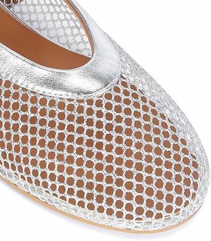 Divanne Ballet Flats for Women, Rhinestone Ballerina Shoes Crystal-Embellished Mary Jane Flats Mesh Flat Shoes in Saudi Arabia