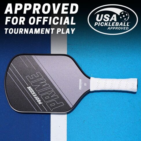 Professor Premier Pickleball Paddle Set of 2 Fiberglass Surface Paddles, 4 Balls, Carrying Bag & Grips - 2024 USAPA Approved!… in Saudi Arabia