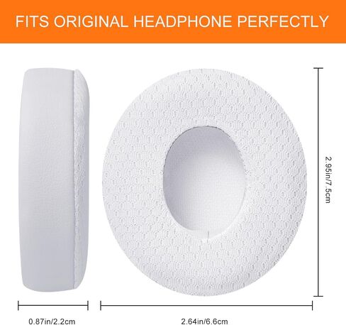 Replacement Ear Pads for Beats Solo 3 - Cooling Gel Earpad Cushions for Solo 2 & 3 Wired Wireless - Headphones Covers with Strong Adhesive Memory Foam (White) in Kuwait