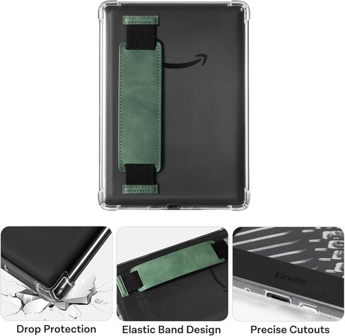CoBak Clear Case for 6" Kindle 10th Generation 2019 with Elastic Hand Strap - Ultra-Slim Soft TPU Transparent Cover, Lightweight & Durable Protection in Saudi Arabia