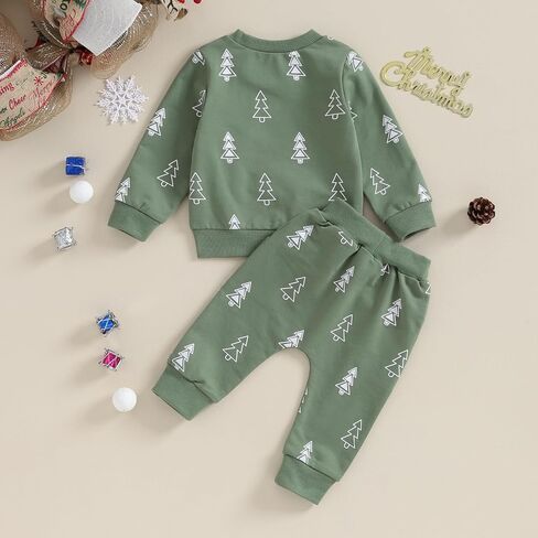 Toddler Infant Baby Boy Christmas Outfits Pants Set Fall Newborn Boys Long Sleeve Sweatshirt Clothes Suit in Saudi Arabia
