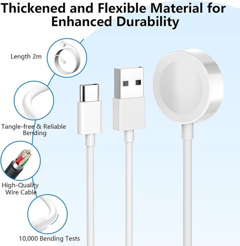 5W Fast Charger Magnetic for Apple Watch, 3FT USB C for iWatch Magnetic Wireless Charging Cable with Max 20W PD Power Adapter Set Compatible with Apple Watch Series SE/SE2/Ultra/Nike/8/7/6/5/4/3/2 in Saudi Arabia