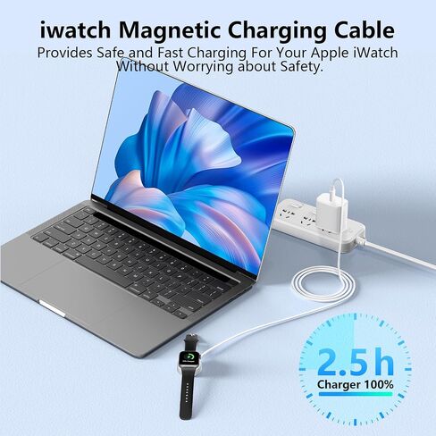 5W Fast Charger Magnetic for Apple Watch, 3FT USB C for iWatch Magnetic Wireless Charging Cable with Max 20W PD Power Adapter Set Compatible with Apple Watch Series SE/SE2/Ultra/Nike/8/7/6/5/4/3/2 in Saudi Arabia