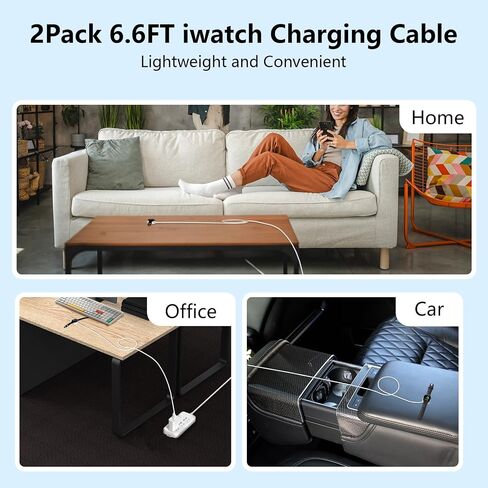 5W Fast Charger Magnetic for Apple Watch, 3FT USB C for iWatch Magnetic Wireless Charging Cable with Max 20W PD Power Adapter Set Compatible with Apple Watch Series SE/SE2/Ultra/Nike/8/7/6/5/4/3/2 in Saudi Arabia