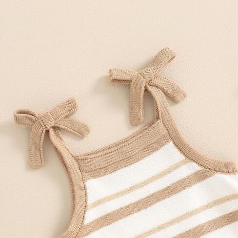 Newborn Baby Girl Knit Overall Sleeveless Strap Halter Sweater Romper One Piece Bodysuit Jumpsuit Summer Clothes in Saudi Arabia