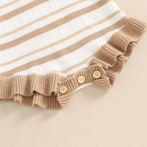 Newborn Baby Girl Knit Overall Sleeveless Strap Halter Sweater Romper One Piece Bodysuit Jumpsuit Summer Clothes in Saudi Arabia