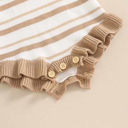 Newborn Baby Girl Knit Overall Sleeveless Strap Halter Sweater Romper One Piece Bodysuit Jumpsuit Summer Clothes in Saudi Arabia