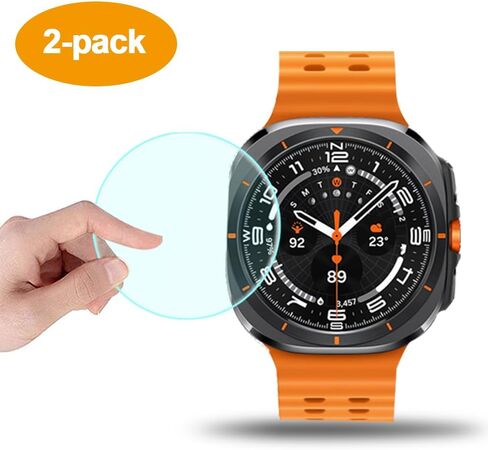 Poyiccot متوافق مع Galaxy Watch 7 47mm Ultra Screen Protector، واقي شاشة من الزجاج المقسى مقاوم للماء HD Clear Film لـ Galaxy Watch 7 Ultra Accessories، 2 Pack in Kuwait