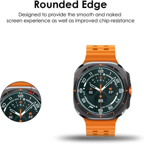Poyiccot متوافق مع Galaxy Watch 7 47mm Ultra Screen Protector، واقي شاشة من الزجاج المقسى مقاوم للماء HD Clear Film لـ Galaxy Watch 7 Ultra Accessories، 2 Pack in Kuwait