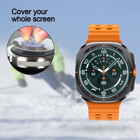 Poyiccot متوافق مع Galaxy Watch 7 47mm Ultra Screen Protector، واقي شاشة من الزجاج المقسى مقاوم للماء HD Clear Film لـ Galaxy Watch 7 Ultra Accessories، 2 Pack in Kuwait