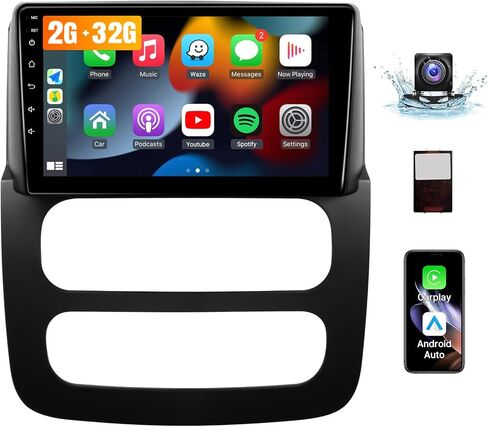 Leadfan Car Radio for Dodge RAM 1500 2500 3500 2002 2003 2004 2005 with Wireless Carplay Android Auto 9" Touch Screen Car Stereo Android Head Unit - WiFi,GPS,38UI + SWC+ AHD Backup Camera in Saudi Arabia