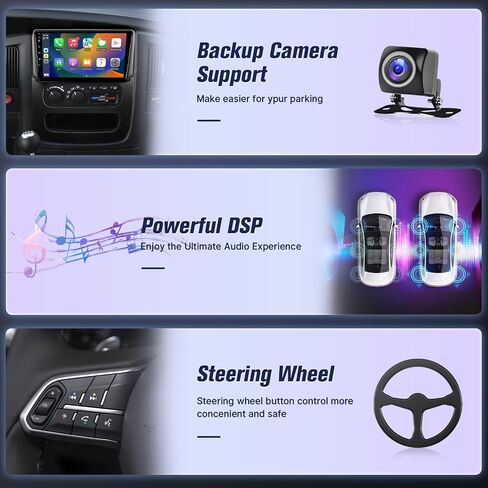 Leadfan Car Radio for Dodge RAM 1500 2500 3500 2002 2003 2004 2005 with Wireless Carplay Android Auto 9" Touch Screen Car Stereo Android Head Unit - WiFi,GPS,38UI + SWC+ AHD Backup Camera in Saudi Arabia
