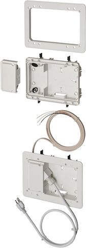 Arlington TVL2508K-1 طقم جسر تلفزيون منخفض المستوى للجدران الضحلة، صندوق 8 بوصة × 5 بوصة، جدار جاف 1/2 بوصة أو 5/8 بوصة، أبيض، عبوة واحدة in Kuwait
