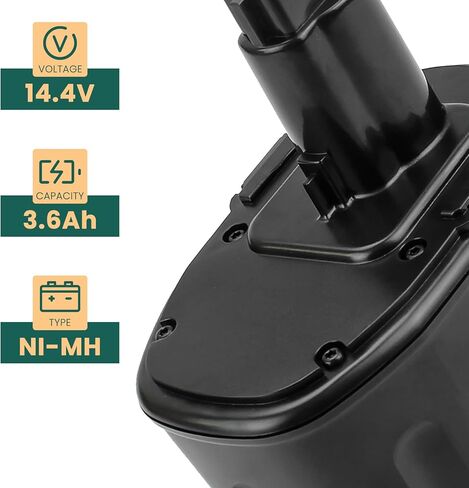 2 حزم 3600 مللي أمبير Ni-Mh DC9091 DW9094 بطارية بديلة لبطارية Dewalt 14.4V متوافقة مع بطارية Dewalt 14.4 فولت XRP DC9091 DW9094 DW9091 DC9094 DE9091 DE9092 DE9038 in Kuwait