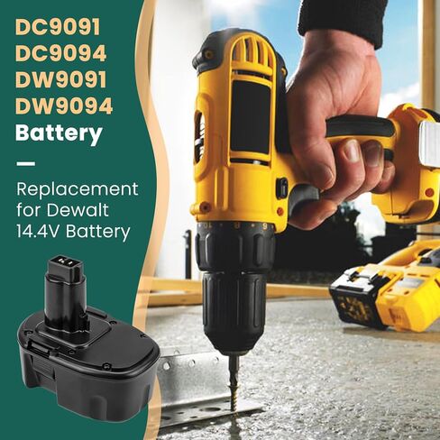 2 حزم 3600 مللي أمبير Ni-Mh DC9091 DW9094 بطارية بديلة لبطارية Dewalt 14.4V متوافقة مع بطارية Dewalt 14.4 فولت XRP DC9091 DW9094 DW9091 DC9094 DE9091 DE9092 DE9038 in Kuwait