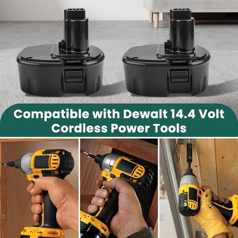 2 حزم 3600 مللي أمبير Ni-Mh DC9091 DW9094 بطارية بديلة لبطارية Dewalt 14.4V متوافقة مع بطارية Dewalt 14.4 فولت XRP DC9091 DW9094 DW9091 DC9094 DE9091 DE9092 DE9038 in Kuwait