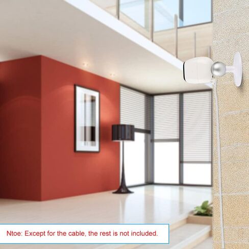 Arlo Pro 2، HUIOP 2M/6.6ft كابل طاقة شحن يناسب Arlo Pro، Arlo Pro 2، Arlo GO، Arlo Light مقاوم للطقس داخلي/خارجي كابل مسطح من سبائك الألومنيوم كابل USB صغير للشحن/سلك طاقة بدون قابس، 1 in Kuwait
