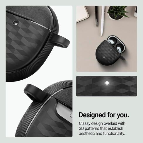 حافظة Caseology Parallax لـ Google Pixel Buds Pro 2 (2024)، لحافظة Buds Pro (2022) [تشمل حلقة تسلق] - أسود غير لامع in Kuwait
