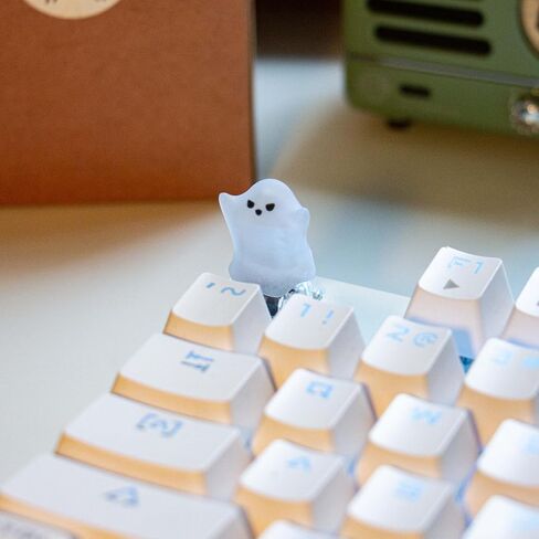 Artisan Keycaps - Cute Ghost Resin Keycaps Custom Escape Handmade Keycap for Mechanical Keyboard Key Cap (Poor Ghost_01, Opaque) in Kuwait