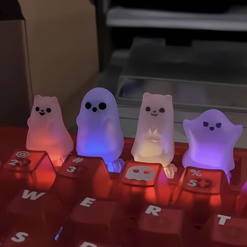 Artisan Keycaps - Cute Ghost Resin Keycaps Custom Escape Handmade Keycap for Mechanical Keyboard Key Cap (Poor Ghost_01, Opaque) in Kuwait