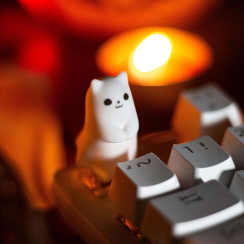 Artisan Keycaps - Cute Ghost Resin Keycaps Custom Escape Handmade Keycap for Mechanical Keyboard Key Cap (Poor Ghost_01, Opaque) in Kuwait