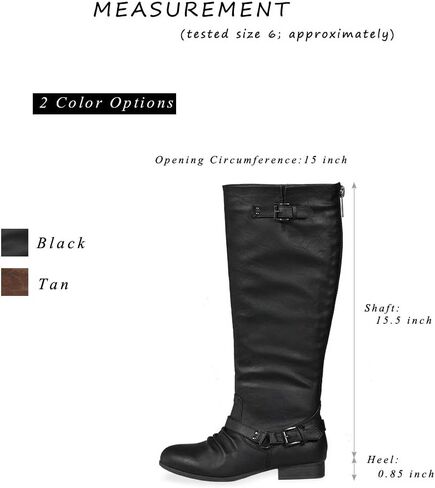 Women’s Block Low Heel Knee High Boots Zipper Closure with Buckle Fashion Riding Boots in Saudi Arabia