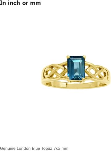 Silvershake 7X5mm Octagon Shape Birthstone Gemstone White Gold Plated or Yellow Gold Plated 925 Sterling Silver Scroll/Filigree Celtic Knot Solitaire Ring Jewelry for Women in Saudi Arabia
