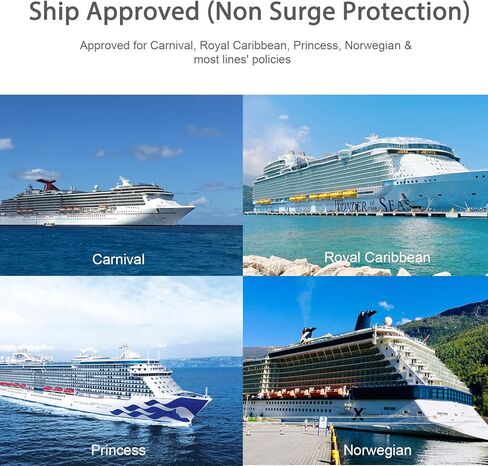 أساسيات الرحلات البحرية، شريط طاقة للسفر مع 3 منافذ ومنفذين USB، ملحقات الرحلات البحرية التي لا غنى عنها، أساسيات السفر، واقي ضد زيادة التيار لسفن الرحلات البحرية، السفر، المكتب المنزلي، مدرج في قائمة ETL، أبيض in Kuwait