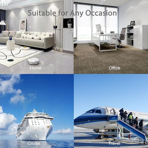 أساسيات الرحلات البحرية، شريط طاقة للسفر مع 3 منافذ ومنفذين USB، ملحقات الرحلات البحرية التي لا غنى عنها، أساسيات السفر، واقي ضد زيادة التيار لسفن الرحلات البحرية، السفر، المكتب المنزلي، مدرج في قائمة ETL، أبيض in Kuwait