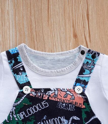 2-Pack Baby Boys Girls Romper Dinosaur Unisex Newborn Onesie Cartoon Print Short Sleeve Summer Clothes 1-18 Months in Saudi Arabia