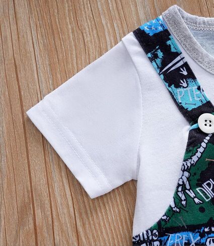 2-Pack Baby Boys Girls Romper Dinosaur Unisex Newborn Onesie Cartoon Print Short Sleeve Summer Clothes 1-18 Months in Saudi Arabia