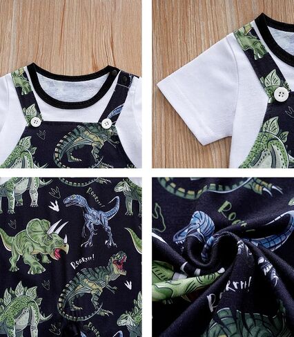 2-Pack Baby Boys Girls Romper Dinosaur Unisex Newborn Onesie Cartoon Print Short Sleeve Summer Clothes 1-18 Months in Saudi Arabia