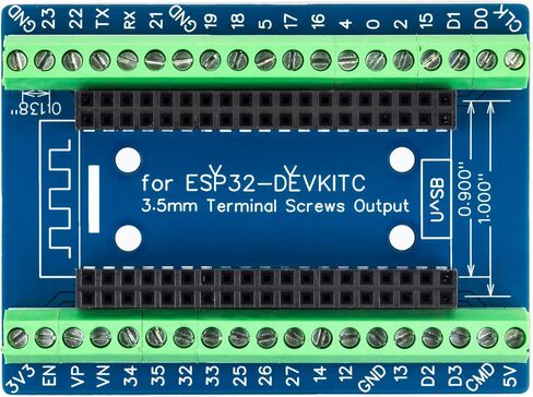 3pcs ESP32 Terminal Breakout Board 38 Pins GPIO Expansion Board Compatible for ESP32-DevKitC 0.9" or 1.0" Size Module in Saudi Arabia