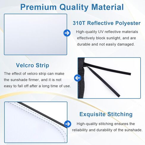 PIMCAR Windshield Sun Shade for 2023 2024 Honda Accord, 310T Reflective Polyester Front Window Sun Visor Blocks UV Rays Foldable Sunshade Honda Accord Accessories in Kuwait