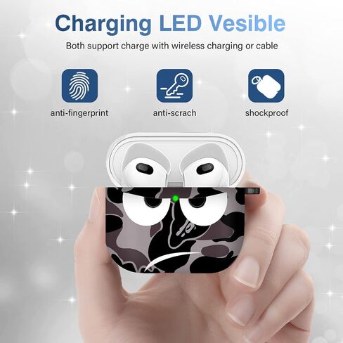 for Airpods 3 Case 2021, Don't Touch Me for Airpods Cover with Keychain Soft Cute Shockproof Cover for Women Men Compatible with for Airpods 3 Charging Case -Black in Saudi Arabia