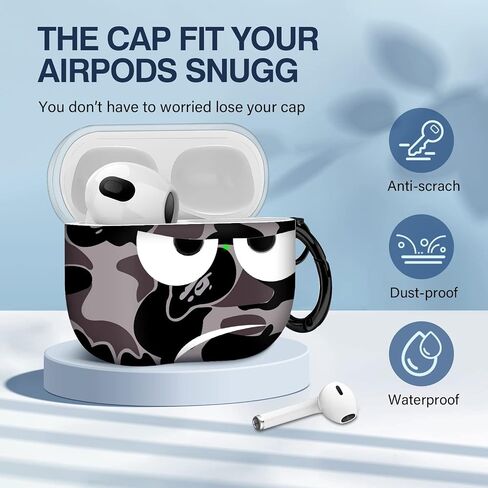 for Airpods 3 Case 2021, Don't Touch Me for Airpods Cover with Keychain Soft Cute Shockproof Cover for Women Men Compatible with for Airpods 3 Charging Case -Black in Saudi Arabia