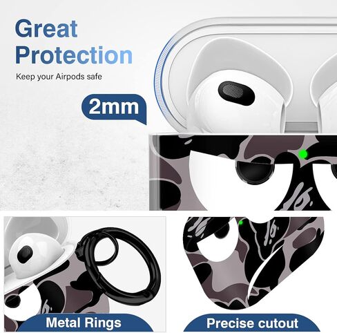for Airpods 3 Case 2021, Don't Touch Me for Airpods Cover with Keychain Soft Cute Shockproof Cover for Women Men Compatible with for Airpods 3 Charging Case -Black in Saudi Arabia