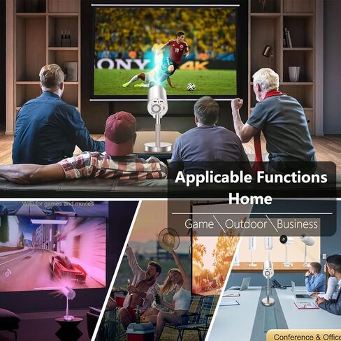Unitedtime Mini Projector with WiFi and Bluetooth Support 1080p 4K Integrated 90°Adjustable Stand Height Adjustment Portable , Support HDMI, USB, PC, TV Box (Rose Gold) in Saudi Arabia