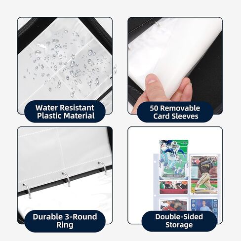 HESPLUS 900 Pockets Football Card Binder, Football Trading Cards Display Case with Football Card Sleeves Card Holder Protectors Set for Football Cards, Sports Cards, Game Cards Collector Album in Kuwait