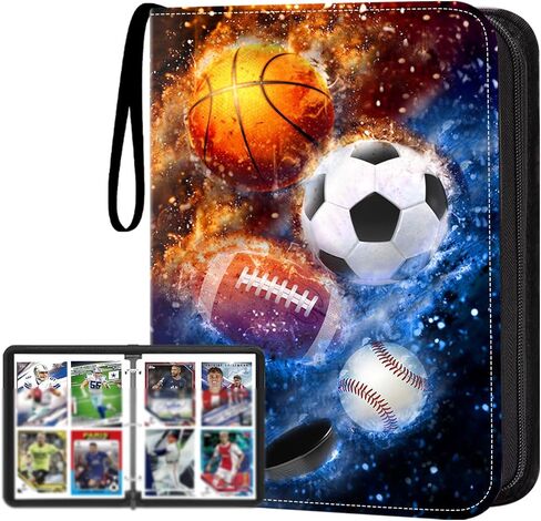 HESPLUS 900 Pockets Football Card Binder, Football Trading Cards Display Case with Football Card Sleeves Card Holder Protectors Set for Football Cards, Sports Cards, Game Cards Collector Album in Kuwait